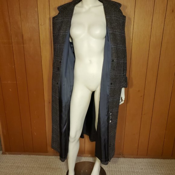 NWT Forecaster Bib-Coat Vintage Wool Trench Coat Women's Size 14 - Picture 8 of 16